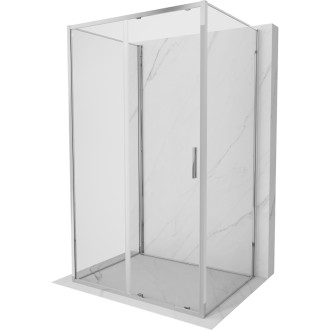 Mexen Exo-3S trojstenný posuvný sprchovací kút 100 x 80 cm, priehľadný, chróm - 8151-100-080-01-00-3S