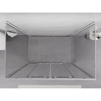 Mexen Exo-3S trojstenný posuvný sprchovací kút 140 x 75 cm, priehľadný, chróm - 8152-140-075-01-00-3S