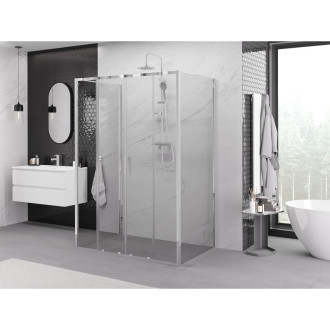 Mexen Exo-3S sprchovací kút s tromi stenami, posuvný, 130 x 80 cm, priehľadný, chróm - 8152-130-080-01-00-3S