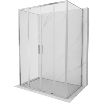 Mexen Exo-3S trojstenný posuvný sprchovací kút 160 x 80 cm, priehľadný, chróm - 8152-160-080-01-00-3S