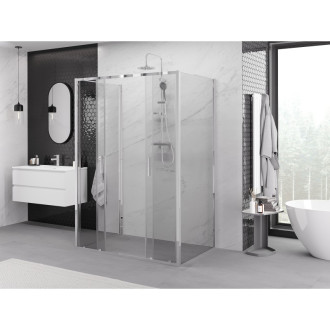 Mexen Exo-3S trojstenný posuvný sprchovací kút 130 x 85 cm, priehľadný, chróm - 8152-130-085-01-00-3S