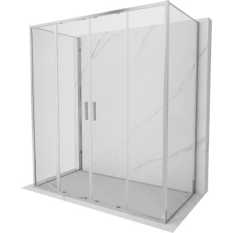 Mexen Exo-3S sprchovací kút s tromi stenami, posuvný, 180 x 90 cm, priehľadný, chróm - 8152-180-090-01-00-3S