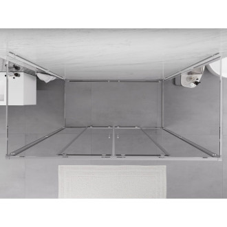 Mexen Exo-3S sprchovací kút s tromi stenami, posuvný, 190 x 95 cm, priehľadný, chróm - 8152-190-095-01-00-3S