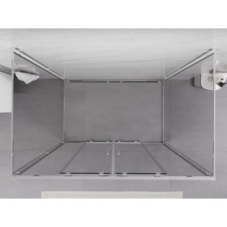 Mexen Exo-3S trojstenný posuvný sprchovací kút 130 x 100 cm, priehľadný, chróm - 8152-130-100-01-00-3S