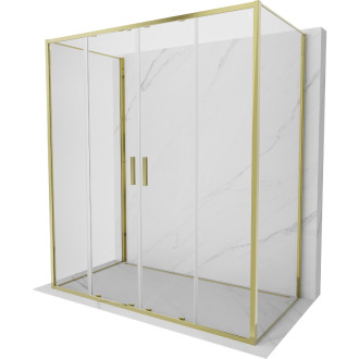 Mexen Exo-3S trojstenný posuvný sprchovací kút 180 x 70 cm, priehľadný, zlatý - 8152-180-070-50-00-3S
