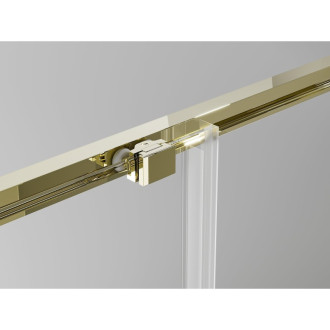 Mexen Exo-3S trojstenný posuvný sprchovací kút 160 x 80 cm, priehľadný, zlatý - 8152-160-080-50-00-3S