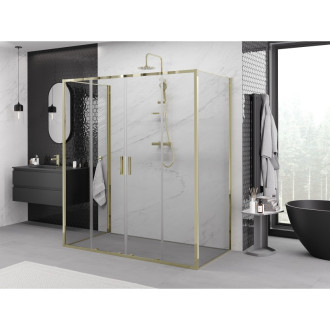 Mexen Exo-3S trojstenný posuvný sprchovací kút 180 x 90 cm, priehľadný, zlatý - 8152-180-090-50-00-3S