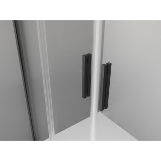Mexen Exo-3S trojstenný posuvný sprchovací kút 130 x 70 cm, priehľadný, čierny - 8152-130-070-70-00-3S