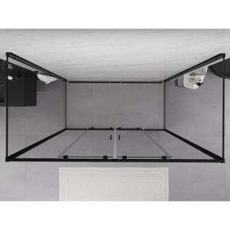 Mexen Exo-3S trojstenný posuvný sprchovací kút 170 x 85 cm, priehľadný, čierny - 8152-170-085-70-00-3S