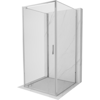 Mexen Exo-3S třístěnný výklopný sprchový kout 85 x 85 cm, průhledný, chrom - 8181-085-085-01-00-3S