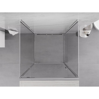 Mexen Exo-3S trojstenný výklopný sprchovací kút 95 x 95 cm, priehľadný, chróm - 8181-095-095-01-00-3S