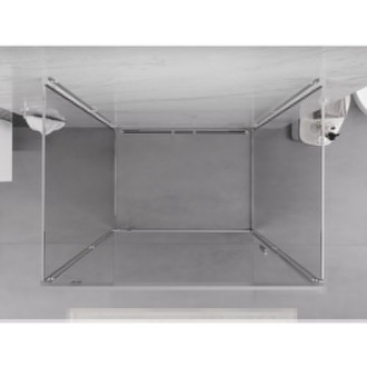 Mexen Exo-3S trojstenný výklopný sprchovací kút 80 x 100 cm, priehľadný, chróm - 8181-080-100-01-00-3S