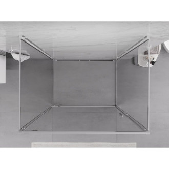 Mexen Exo-3S trojstenný výklopný sprchovací kút 85 x 100 cm, priehľadný, chróm - 8181-085-100-01-00-3S