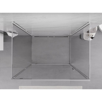 Mexen Exo-3S trojstenný výklopný sprchovací kút 85 x 120 cm, priehľadný, chróm - 8181-085-120-01-00-3S