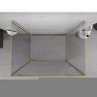 Mexen Exo-3S trojstenný výklopný sprchovací kút 90 x 85 cm, priehľadný, zlatý - 8181-090-085-50-00-3S