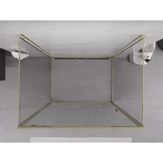 Mexen Exo-3S trojstenný výklopný sprchovací kút 75 x 110 cm, priehľadný, zlatý - 8181-075-110-50-00-3S