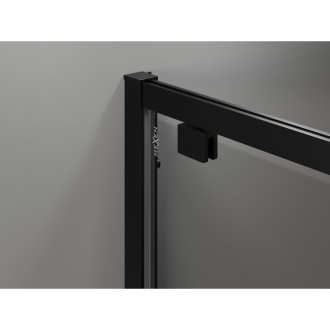 Mexen Exo-3S trojstenný výklopný sprchovací kút 100 x 70 cm, priehľadný, čierny - 8181-100-070-70-00-3S