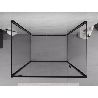 Mexen Exo-3S trojstenný výklopný sprchovací kút 85 x 80 cm, priehľadný, čierny - 8181-085-080-70-00-3S
