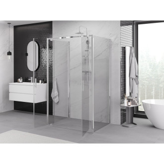 Mexen Exo-3S trojstenný výklopný sprchovací kút 80 x 75 cm, priehľadný, chróm - 8182-080-075-01-00-3S