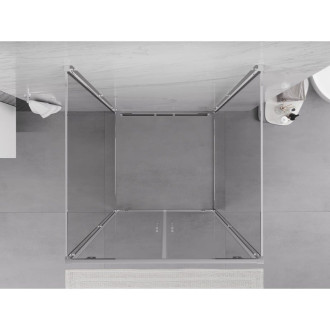 Mexen Exo-3S trojstenný výklopný sprchovací kút 100 x 100 cm, priehľadný, chróm - 8182-100-100-01-00-3S