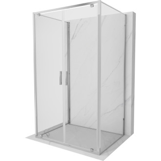 Mexen Exo-3S trojstenný výklopný sprchovací kút 90 x 120 cm, priehľadný, chróm - 8182-090-120-01-00-3S