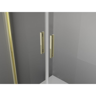 Mexen Exo-3S trojstenný výklopný sprchovací kút 70 x 95 cm, priehľadný, zlatý - 8182-070-095-50-00-3S