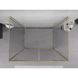 Mexen Exo-3S trojstenný výklopný sprchovací kút 80 x 95 cm, priehľadný, zlatý - 8182-080-095-50-00-3S