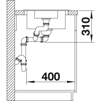 Blanco FAVOS 6 S 519076 drez s odkvapom, obojstranný aluminium drez vstavaný