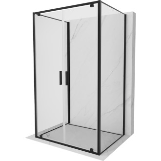 Mexen Exo-3S trojstenný výklopný sprchovací kút 100 x 75 cm, priehľadný, čierny - 8182-100-075-70-00-3S