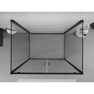 Mexen Exo-3S trojstenný výklopný sprchovací kút 70 x 80 cm, priehľadný, čierny - 8182-070-080-70-00-3S