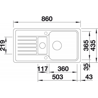 Blanco FAVOS 6 S 519076 drez s odkvapom, obojstranný aluminium drez vstavaný
