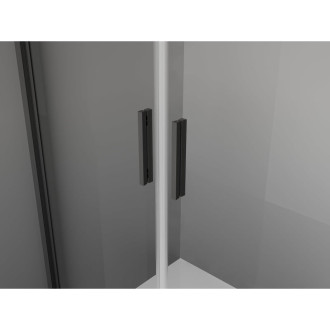 Mexen Exo-3S trojstenný výklopný sprchovací kút 120 x 100 cm, priehľadný, čierny - 8182-120-100-70-00-3S