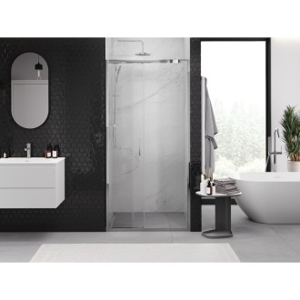 Posuvné sprchové dvere Mexen Exo-3S 80 cm, priehľadné, chróm - 8153-080-000-01-00