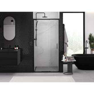Posuvné sprchové dvere Mexen Exo-3S 95 cm, priehľadné, čierne - 8153-095-000-70-00