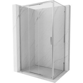 Posuvný sprchovací kút Mexen Exo 90 x 75 cm, priehľadný, chróm - 8153-090-075-01-00