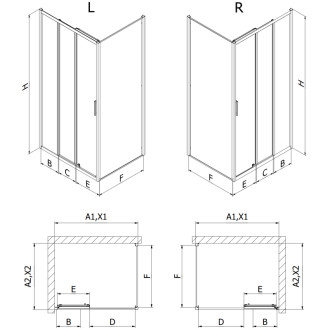 Posuvný sprchovací kút Mexen Exo 100 x 90 cm, priehľadný, chróm - 8153-100-090-01-00