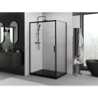 Posuvný sprchovací kút Mexen Exo 85 x 70 cm, priehľadný, čierny - 8153-085-070-70-00