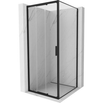 Posuvný sprchovací kút Mexen Exo 80 x 80 cm, priehľadný, čierny - 8153-080-080-70-00