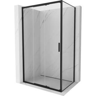 Posuvný sprchovací kút Mexen Exo 100 x 80 cm, priehľadný, čierny - 8153-100-080-70-00