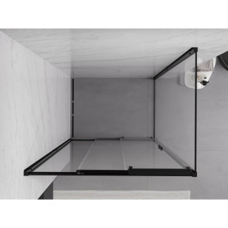 Posuvný sprchovací kút Mexen Exo 80 x 90 cm, priehľadný, čierny - 8153-080-090-70-00