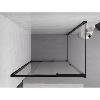 Posuvný sprchovací kút Mexen Exo 95 x 90 cm, priehľadný, čierny - 8153-095-090-70-00