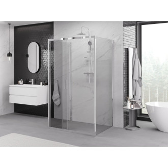 Mexen Exo-3S trojstenný posuvný sprchovací kút 80 x 70 cm, priehľadný, chróm - 8153-080-070-01-00-3S