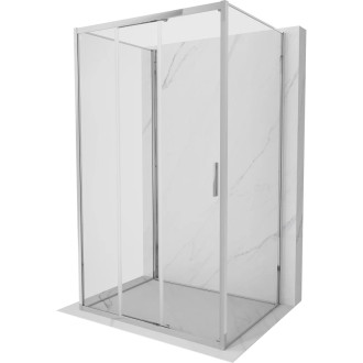 Mexen Exo-3S trojstenný posuvný sprchovací kút 80 x 75 cm, priehľadný, chróm - 8153-080-075-01-00-3S