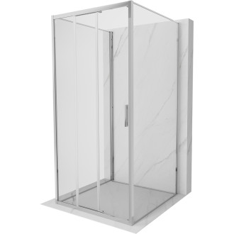 Mexen Exo-3S trojstenný posuvný sprchovací kút 85 x 85 cm, priehľadný, chróm - 8153-085-085-01-00-3S
