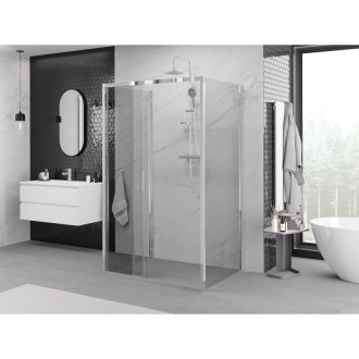 Mexen Exo-3S trojstenný posuvný sprchovací kút 85 x 100 cm, priehľadný, chróm - 8153-085-100-01-00-3S