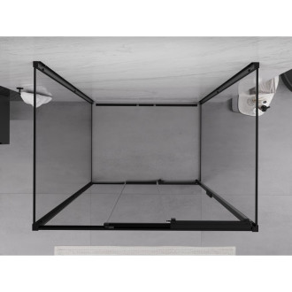 Mexen Exo-3S trojstenný posuvný sprchovací kút 100 x 70 cm, priehľadný, čierny - 8153-100-070-70-00-3S