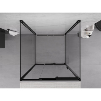 Mexen Exo-3S trojstenný posuvný sprchovací kút 85 x 85 cm, priehľadný, čierny - 8153-085-085-70-00-3S