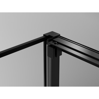 Mexen Exo-3S trojstenný posuvný sprchovací kút 80 x 90 cm, priehľadný, čierny - 8153-080-090-70-00-3S