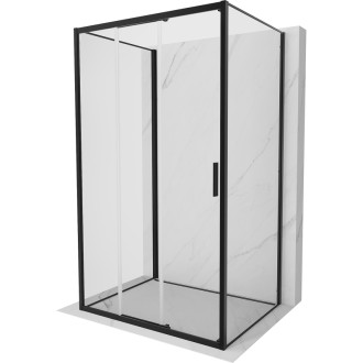 Mexen Exo-3S trojstenný posuvný sprchovací kút 95 x 100 cm, priehľadný, čierny - 8153-095-100-70-00-3S