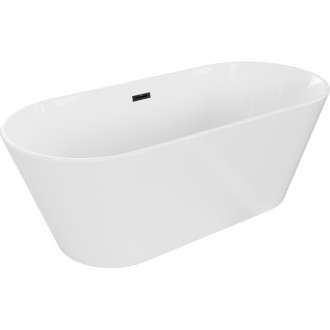 Voľne stojaca vaňa Mexen Flavia 150 x 75 cm, biela, čierny prepad - 54031507500-B